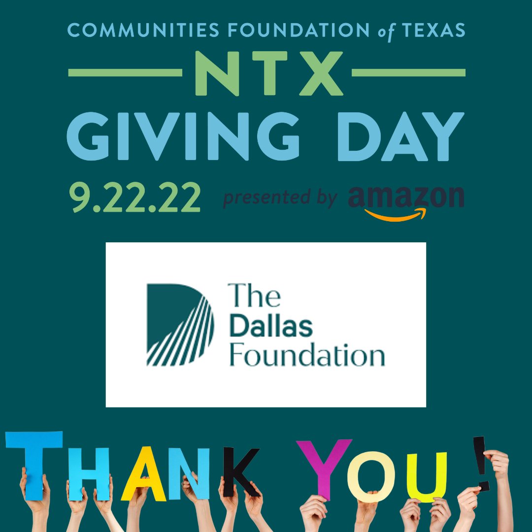We want to thank The Dallas Foundation for their generous donation to help us kick-off #NTXGivingDay! We are thankful for our partnership through #thelydahillfoundation and #PegasusPark #Watercooler for making this possible!