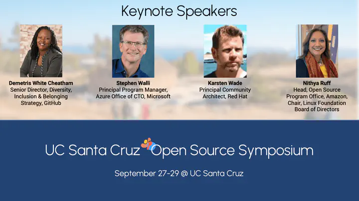 Baskin Engineering at UCSC (@baskineng) on Twitter photo Are you curious about UC open source research? Do you want to connect and hear from open source researchers, industry leaders, and students? Attend the 2022 UCSC Open Source Symposium, September 27–29th! Check out the agenda and register at ospo.ucsc.edu/post/20220823/ <a href="/cross_ucsc/">CROSS UCSC</a> Are you curious about UC open source research? Do you want to connect and hear from open source researchers, industry leaders, and students? Attend the 2022 UCSC Open Source Symposium, September 27–29th! Check out the agenda and register at ospo.ucsc.edu/post/20220823/ <a href="/cross_ucsc/">CROSS UCSC</a>
