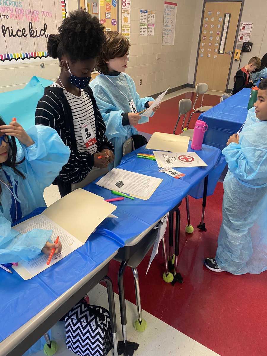 thepowerof4th's tweet photo. it’s a beautiful day to talk about character traits! 🩺🩻🥼room 401 turned into operating room 401 today. these world class surgeons dissected a passage and then used our character’s thoughts, words and actions to help complete a successful surgery! https://t.co/r88VBcEK4K