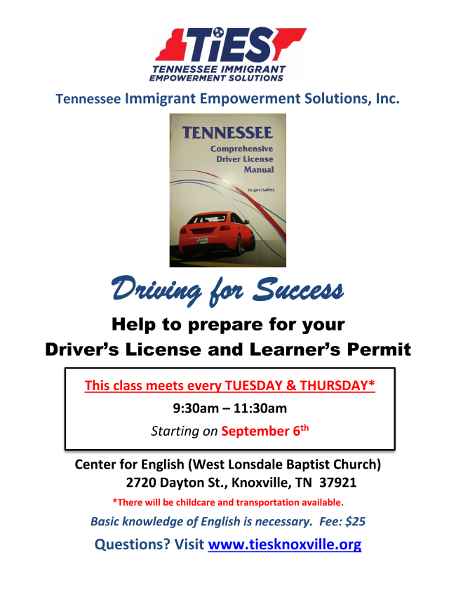 KIN_connect's tweet photo. Want to learn to drive a vehicle? TIES can get you there.
Classes start next week, so register now.
#KINpartners #drivinglessons https://t.co/yhEVO2q2zd