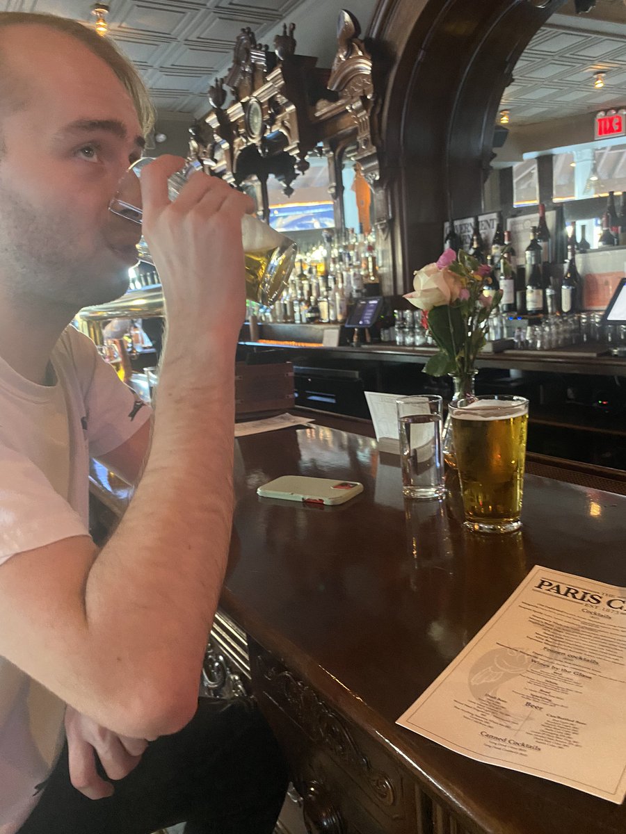 Pre - gaming prior to Jason Isbell and 400 unit at pier 17 . Great night for it!