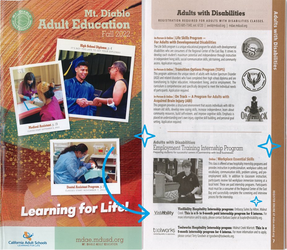 Did you know details about one of our Internships can be found in the Mount Diablo Adult Education Newsletter? Check it out if you haven't seen it already!