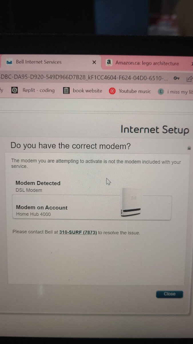K1_Andy's tweet photo. @Bell_Support how can I configure my router using the website when it's detecting my ISP modem as I am hotspotting to activate my replacement homehub 4000 https://t.co/ntw7fyz8wz