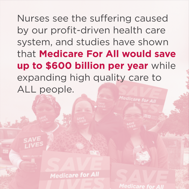 NationalNurses's tweet photo. Nurses know: Our health care system is broken. We need free and guaranteed health care, at the point of service, for every person.