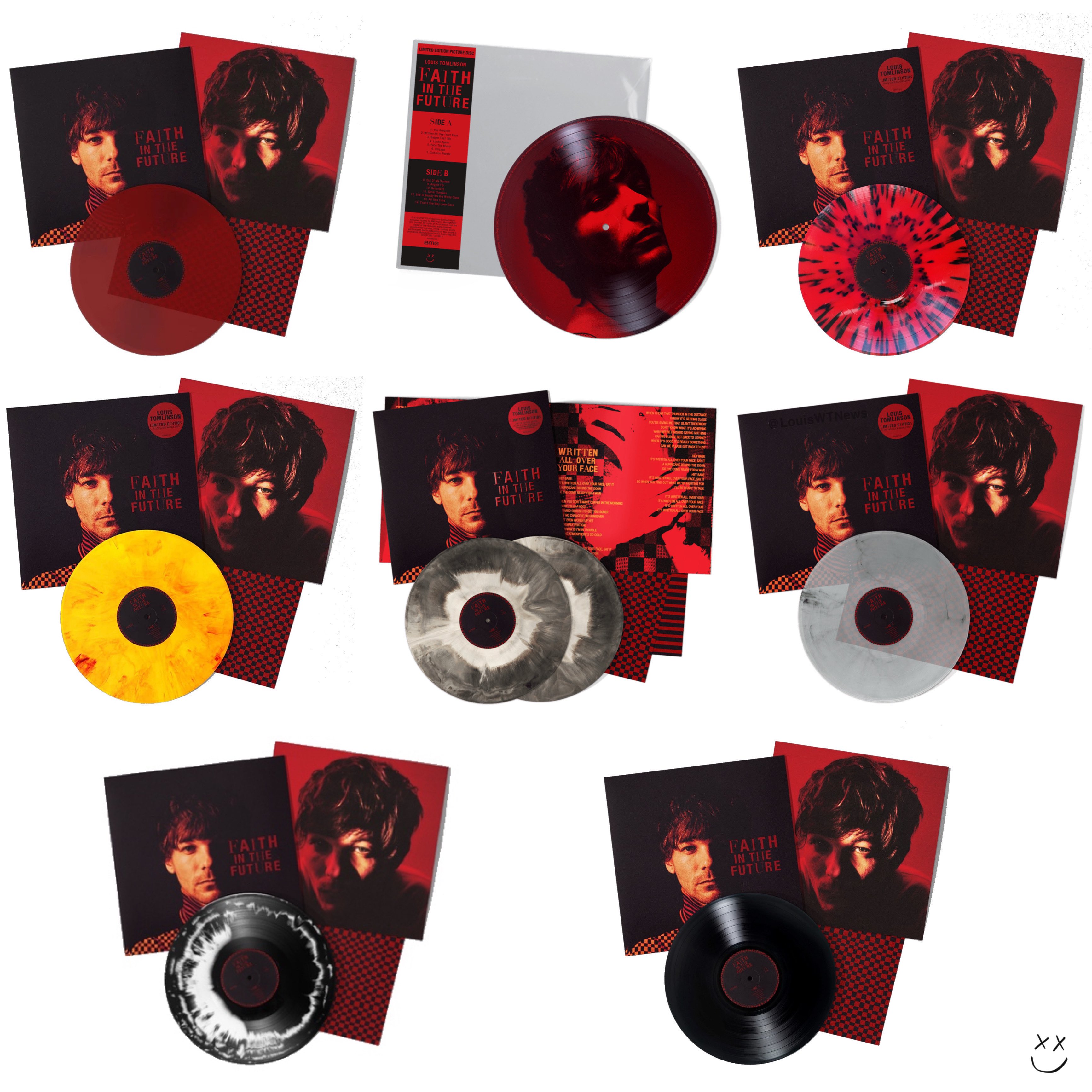 faith in the future black & red vinyl, louis tomlinson