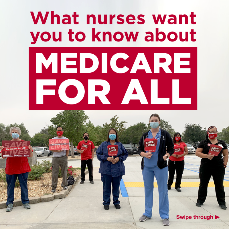 NationalNurses's tweet photo. Nurses know: Our health care system is broken. We need free and guaranteed health care, at the point of service, for every person.