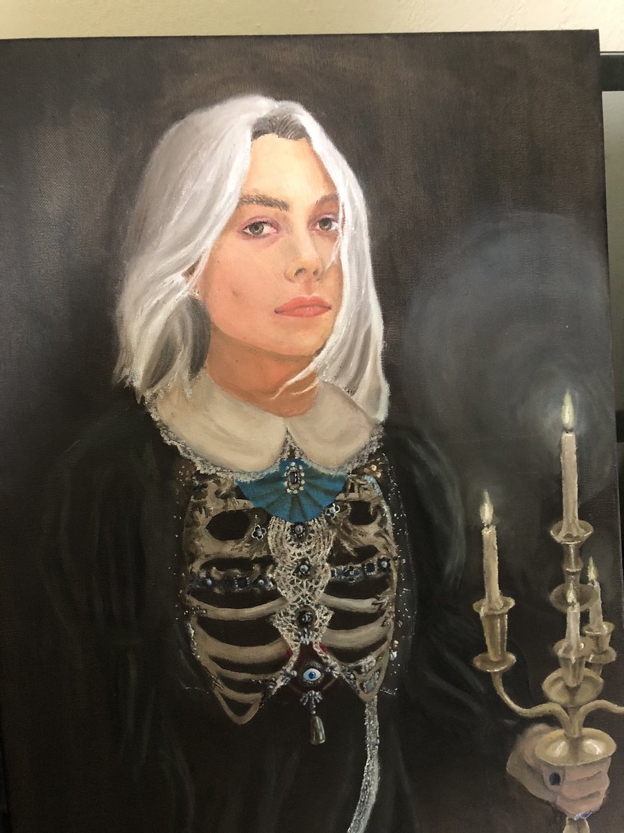 garriso_art's tweet photo. I did this oil painting of @phoebe_bridgers thank you for such an amazing tour! I really hope to see you in concert again one day! #phoebe #phoebebridgers #strangerinthealps #punisher #pharb #pharbz #pharbs #oilpainting #oilpaint https://t.co/lhD6iDReBG