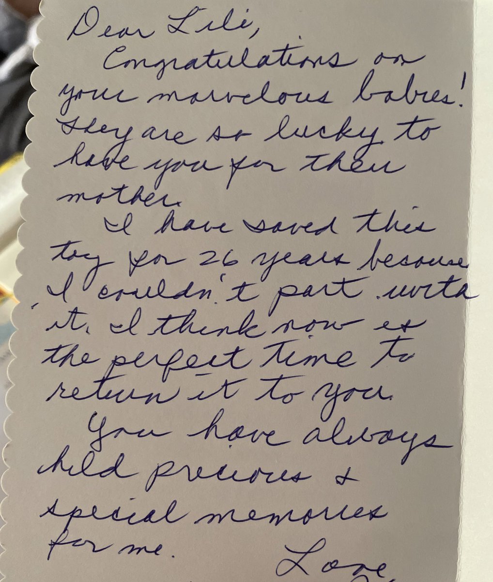 Millicentsomer's tweet image. I once gave one of my very teachers one of my very favorite toys. Fast forward three decades. I had twins. Yesterday, I got a package in the mail. 😭