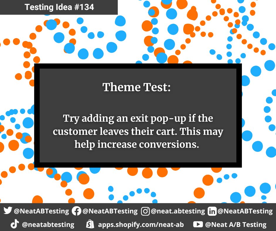 NeatABTesting's tweet photo. Are you sure you want to exit #neatabtesting #shopify #ecommerce #testingideas #product #satisfaction #conversions #bestseller #exit #cart #marketingdigital #marketing https://t.co/gQqvHlIP0F