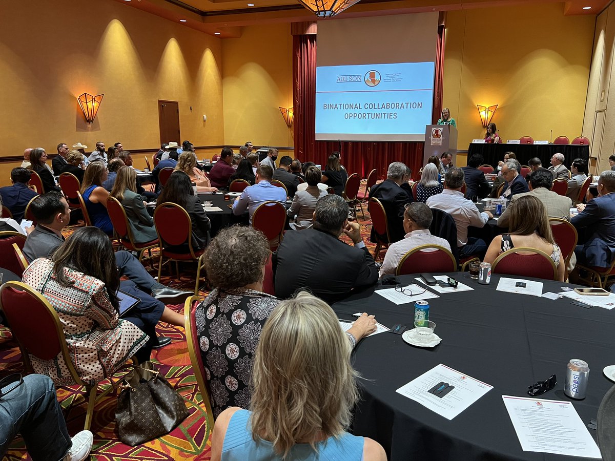 MAGregion's tweet photo. The Ari-Son Council meeting is taking place today! This is a great opportunity for Sonora and MAG to continue to strengthen their relationship and economic ties. We are excited to see so many friendly faces once again. #AriSon2022 🇲🇽🇺🇸 https://t.co/p4cPJxomZl