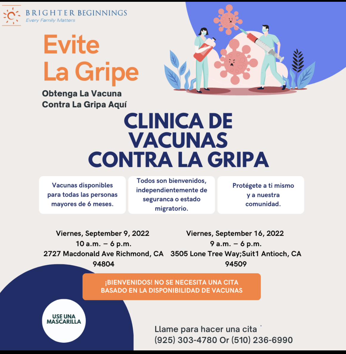 Brighter Beginnings would like to invite you to our Flu Shot Clinic! Thank you