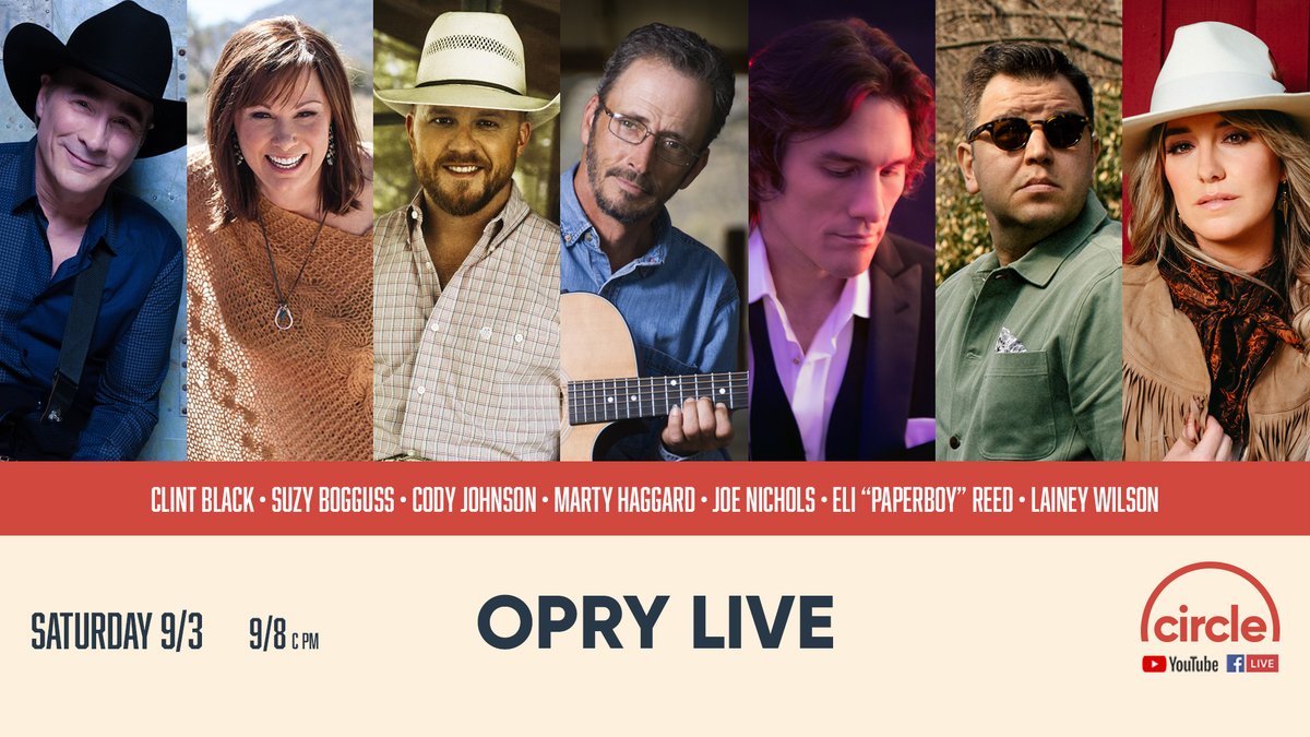 Saturday! Join me on the @opry for a special @merlehaggard Tribute Show with my friends @SuzyBogguss, @codyjohnson, @MartyHaggard, @JoeNichols, @elipaperboyreed, and @laineywilson.
facebook.com/events/6088677…