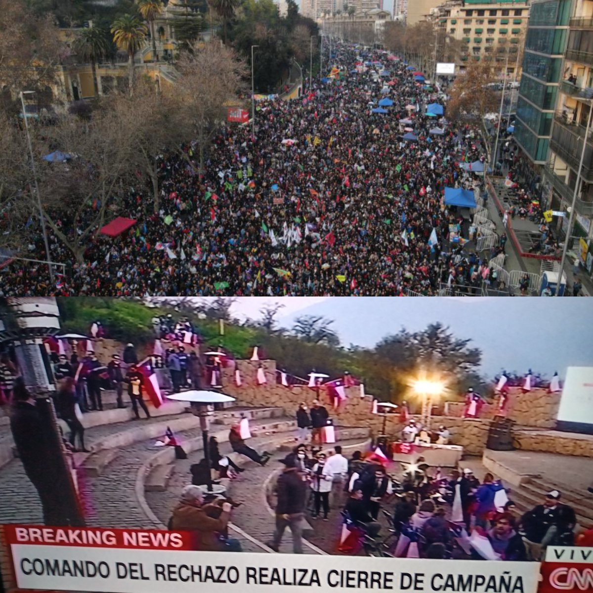 Se les termino la fiesta de las mentiras a la <a href="/Cadem_cl/">Cadem_cl</a>: Así se aprecian los  #CierredeCampaña , está de más decir que el #Apruebo gana por paliza ...guarden este tuit 62% gana el #Apruebo