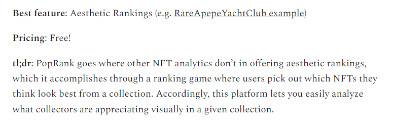 thankful for this neat write-up about <a href="/_poprank/">PopRank</a> in <a href="/BanklessHQ/">Bankless</a>'s metaverse blog/newsletter! 🟩

metaversal.banklesshq.com/p/nft-analytic…