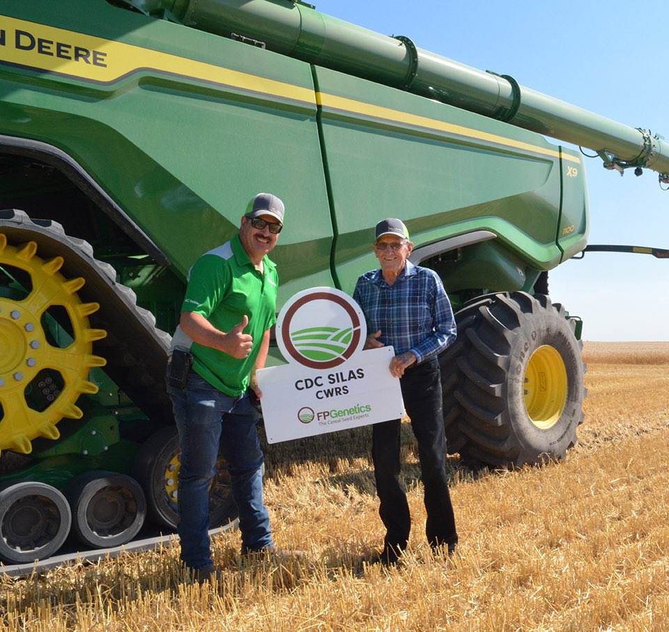 CGeisam1's tweet photo. Honoured to meet Silas Campbell the #Veteran @SaskLegion #CDCSilas was named after. @FPGenetics 99 yrs old and going strong just like this new #CWRS.  Launching this year. https://t.co/AG5GvYqktm