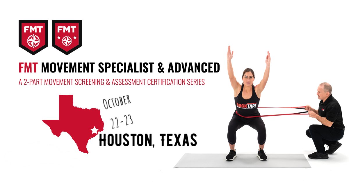 Get #RockTape certified! ⏰ Time to RSVP... shop.rocktape.com/fmt-movement-s… #TexasChiro #TexasPhysio #TexasTrainer #Cypress #Houston #Movement #Fitness #PhysicalTherapy #Chiropractic #Education