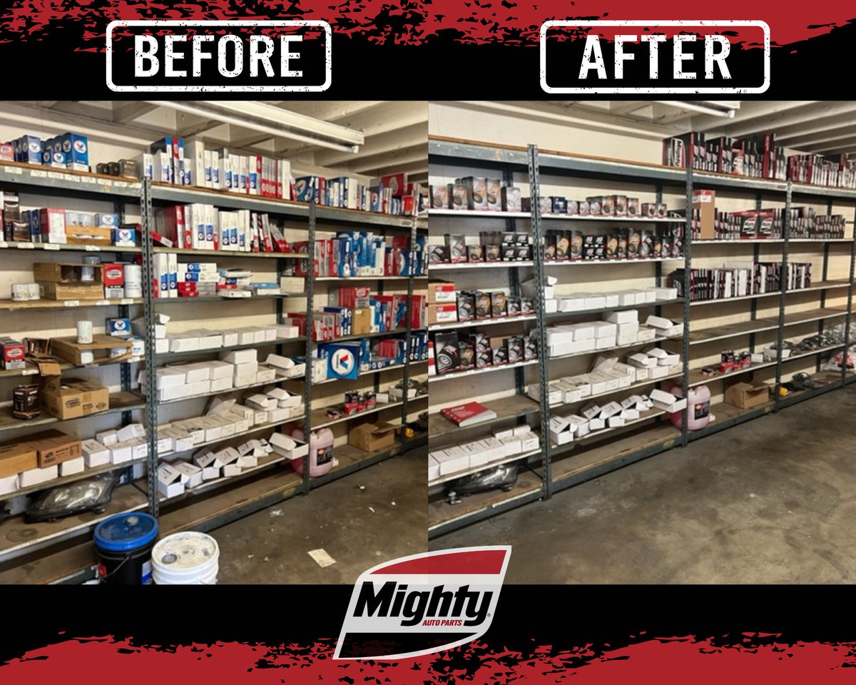 mightyautony's tweet photo. Check out these #BeforeandAfter photos of our Mighty Inventory Management!
Contact your local #MightyRep to learn more.
#BeMightier #MightyAutoParts #HudsonValley #VS7 #AutoParts #InventoryManagement #CustomizedTraining #Wholesale #CarParts #CarRepair #AutomotiveRepair https://t.co/XbRUa2ih3U