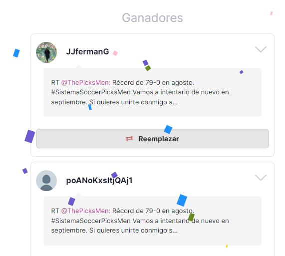 ThePicksMen's tweet photo. ¡Ganadores de la dinámica para dos lugares en mi grupo de septiembre! 

@JJfermanG &amp; @poANoKxsItjQAj1 

Mándenme DM. 

¡Voy a dar dos Lugares más entre todos los que dieron MG! https://t.co/HmF9W8cVhS