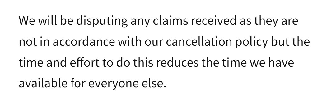 Fleen89's tweet photo. I think the reason card disputes go against their policy is because if we win our dispute we get 100% back but according to their policy they keep 2.5% of our money if the event is canceled. Which is total BS! We deserve 100% refunded!! #JalmicsRefundNow https://t.co/dvjmptnQbB