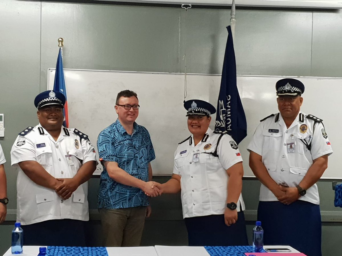 DavidWardUK2's tweet photo. Congratulations to Samoa’s first group of senior police officers leaving for the UK this week to join the International Leadership Programme at UK College of Policing - good luck to Efo Moalele, Lagi Matautia and Tavete Tusami! https://t.co/QT5qoBNQgl