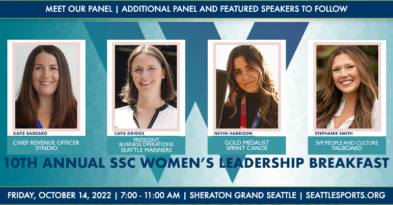 SeattleSC's tweet photo. Meet the Panel and Featured Speakers: 10th Annual SSC Women's Leadership Breakfast presented by AT&amp;T #SSCWLB2022 #SeattleSports #WomenLeaders - https://t.co/OIXwtVJBxi https://t.co/EwMe1cOYe4