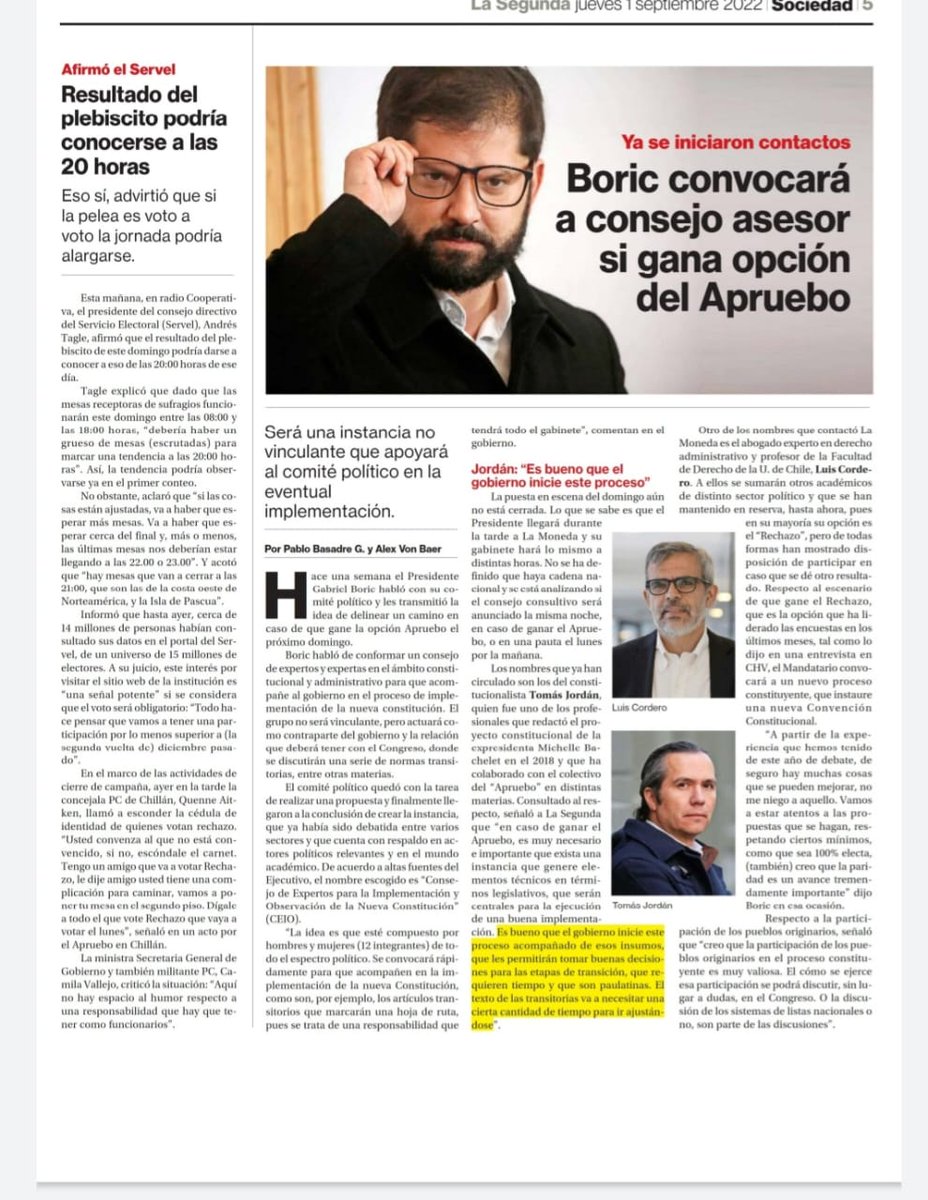 Nuestro coordinador <a href="/tomasjordanD/">Tomás Jordán D.</a> en <a href="/La_Segunda/">laSegunda</a> de hoy 👀👇🍀