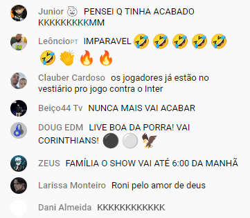 elfoitrouxa's tweet photo. o melhor são os comentários na Live que não acaba 🤣#Timao112 https://t.co/y4sFzYXGa7