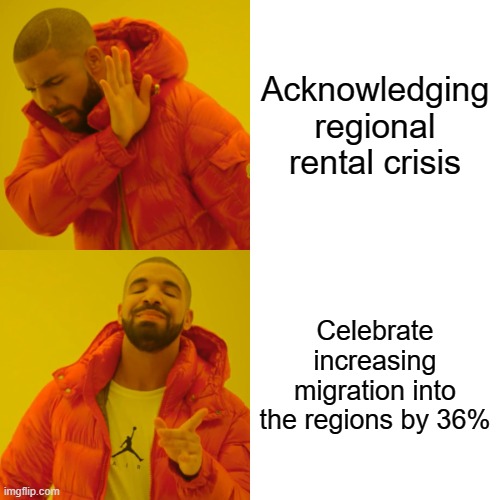 The Albanese government and the regional rental crisis summed up in meme form....😂