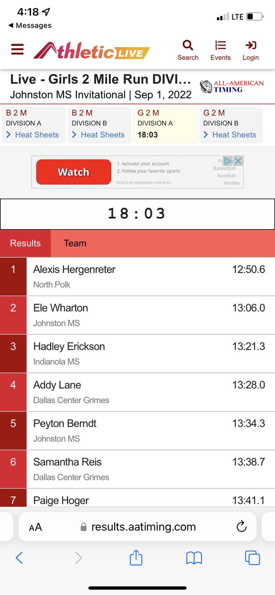 josh__erickson's tweet photo. @hadleyyyy2 killed it tonight with a :30 PR to kick off her CC season https://t.co/T2cM3zpWlc