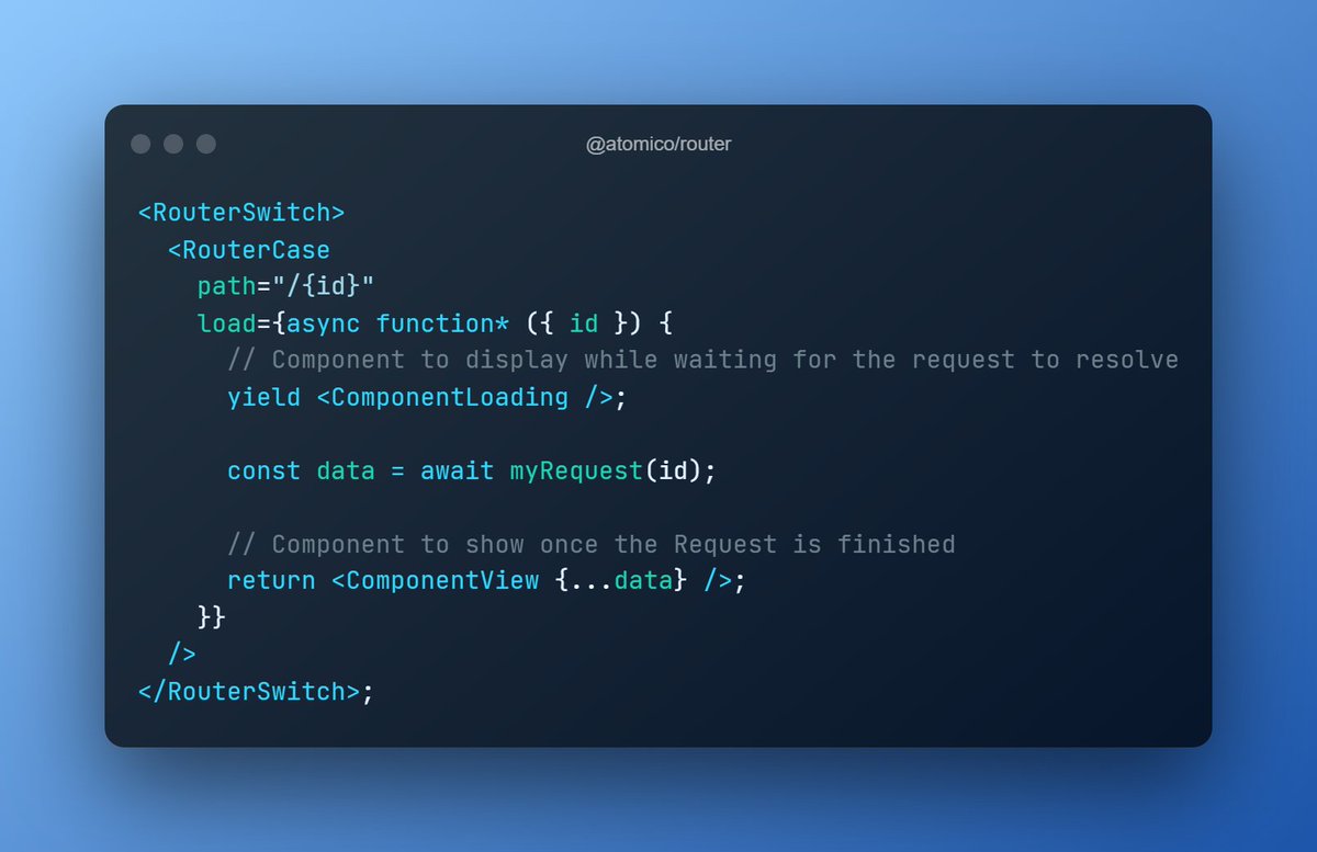 atomicojs's tweet image. Atomico's router takes advantage of Async Generators to represent asynchronous sequences 🤯, A really useful feature when building applications using @atomicojs #webcomponents 🤓stackblitz.com/edit/atomico-r…