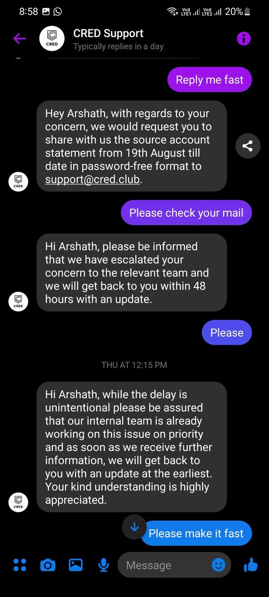 arshath098's tweet photo. I paid my HDFC Credit Card Bill Payment On 18th August 2022 Through Cred But The Payment Is Failed My Money Is Not Yet Refunded I Already Contact Cred Through Twitter and Facebook They Not Response Properly. Please Do Check and Refund My Money It's almost 20 Days Over @CRED_club https://t.co/L6EmOifbjm