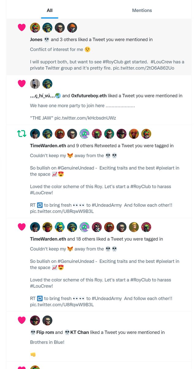 0xRobertDog's tweet photo. GM！Amazing for community enthusiasm to  welcome me! @GenuineUndead https://t.co/xqiJZkNM2t