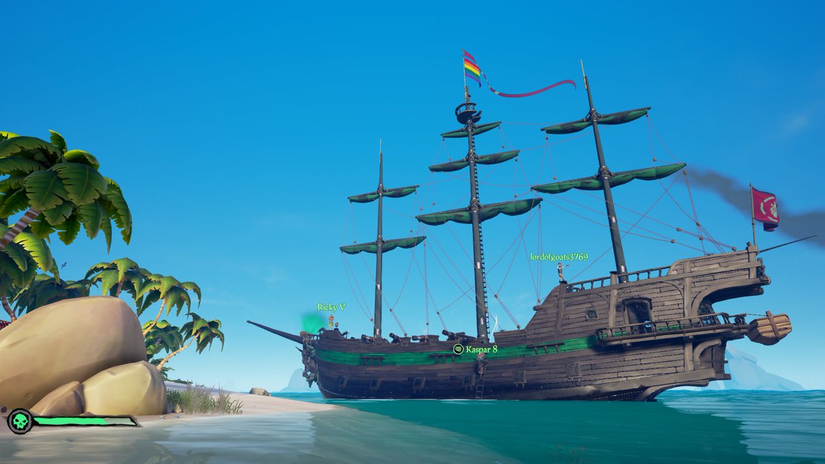 ladyofgoats_'s tweet photo. Sailed with @lordofgoats_ and his buddies tonight. Sometimes I still forget how to eat food and access menus.
The good news is, I got playing instruments figured out.
#SeaOfThieves #haul #goatsonboats #lordofgoats #ifihadbeenborn200yearsago #sailorsboots #fthc https://t.co/G7lE6DAKb0
