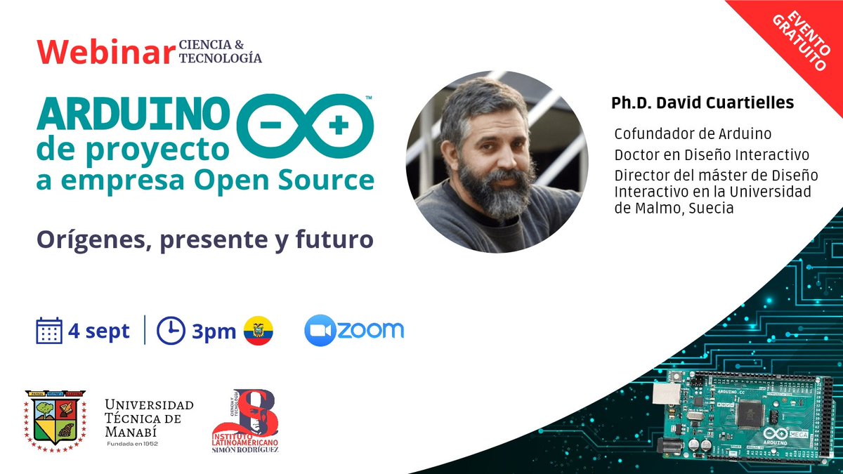 InstiSr's tweet photo. 📢 𝗪𝗲𝗯𝗶𝗻𝗮𝗿 𝗴𝗿𝗮𝘁𝘂𝗶𝘁𝗼
🤖 @arduino, de proyecto a empresa open source: orígenes, presente y futuro. 👩🏻‍💻
📝 Inscríbete: https://t.co/tnStowfpcJ
#Arduino #Scratch #Robótica #Electrónica #Tecnología #Ingeniería #Programación #Sensor #IA #AI https://t.co/YRD3knaRS0