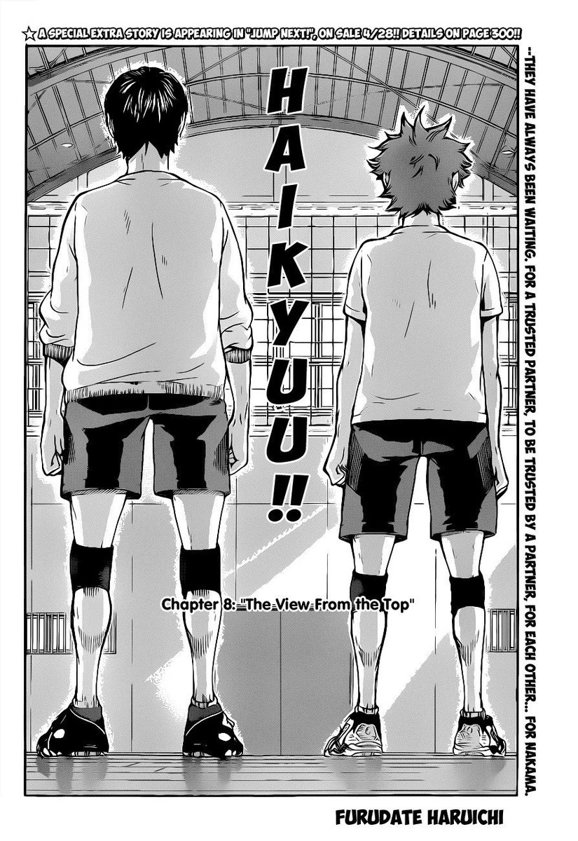 need to know which editor was behind the beginning and ending captions for haikyuu chapters so i can personally thank them because they truly had some banger ones like these 