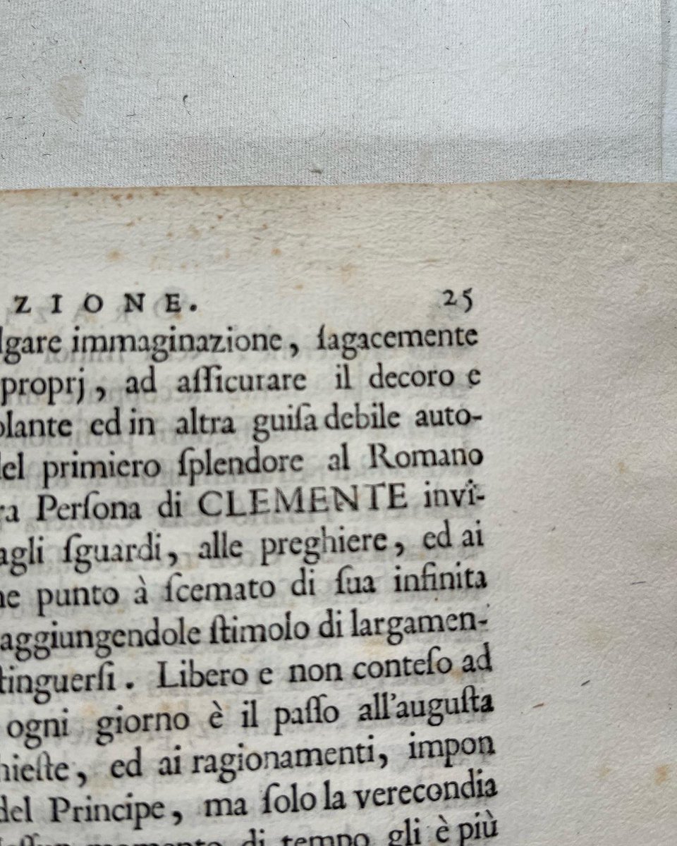 NicholasYeager's tweet photo. A 1730 publication in a #papercase #binding with clearly visible #backmarks in this #handmadepaper from the research collection of Magnolia Editions in Oakland, CA https://t.co/gKBylfoONp
