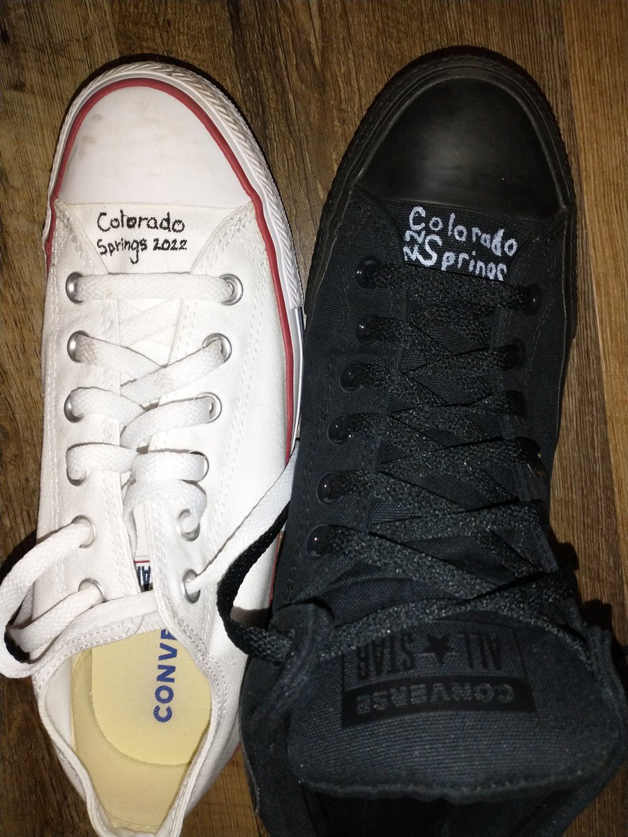 KPSchuermann's tweet image. These are our wedding shoes. We decided that we would wear the shoes on one day of each major trip we take and mark the trip on them to document our adventures throughout our lives together! A little late, but we finally put our honeymoon on them! #adventure #vacation #newlywed