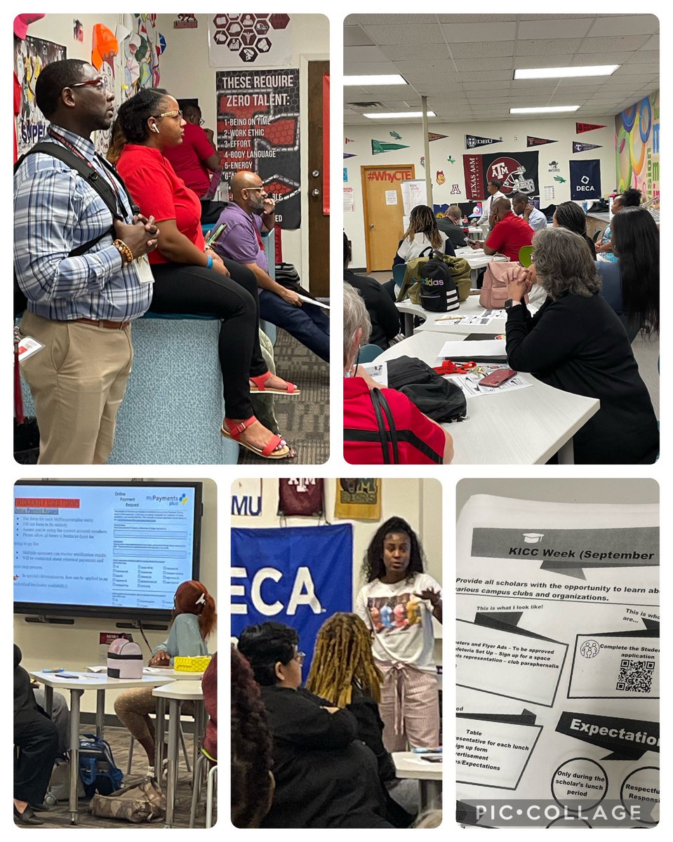 WhittShay's tweet photo. Teachers stayed late today to work on educating “the whole” child! Some Teachers/Sponsors focused on KICC (Kids Involved in Campus Clubs) Week. 9/12-9/16. Upper Level Math & ELAR teachers were developing systems for TX College Bridge! #WelcomeToTheEvolution #FlagshipMentality https://t.co/SWdFvQ8o4A