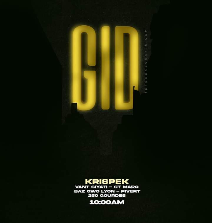 Felifa97's tweet photo. Nouvo EP. #GID by #Krispek 
Vant siyati : #Samdi 24 Septanm a
10h nan maten, vil SenMak nan baz GWO LYON an. Pou sèlman #250Goud 
Mache ak telefòn, jump, kat memwa oubyen kepòt lòt sipò pou w rekipere pwojè a.

#SePiblikKiFèZikMennen #PiGwoPwomotèNouSeKaliteMizikNou 
👌🏾
Ewa ! https://t.co/71lPeaHlqY