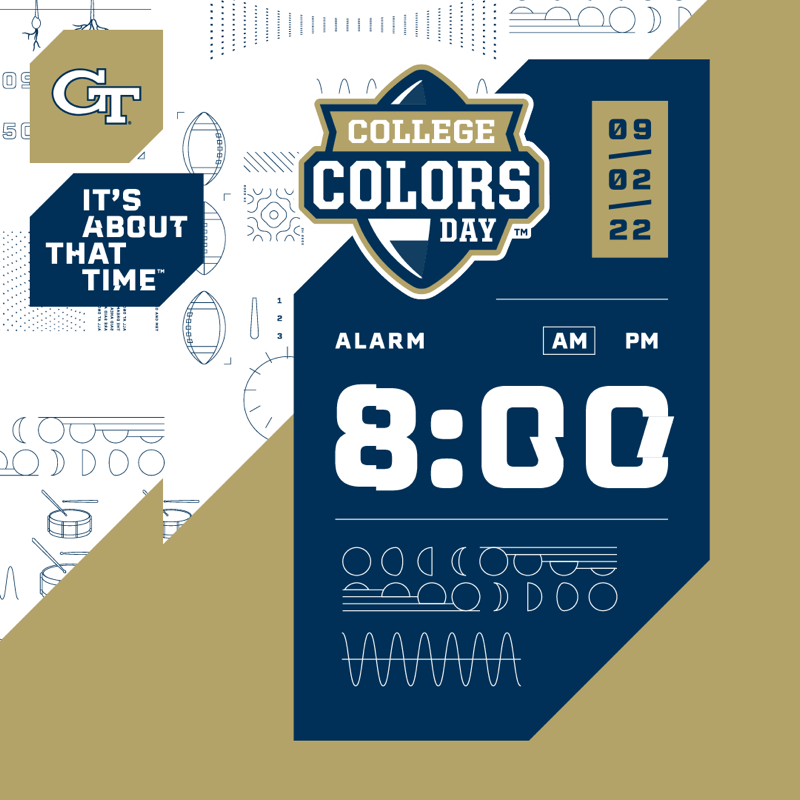 GTAthletics's tweet photo. #CollegeColorsDay is here Yellow Jackets!! Show us your best white and gold! #TogetherWeSwarm