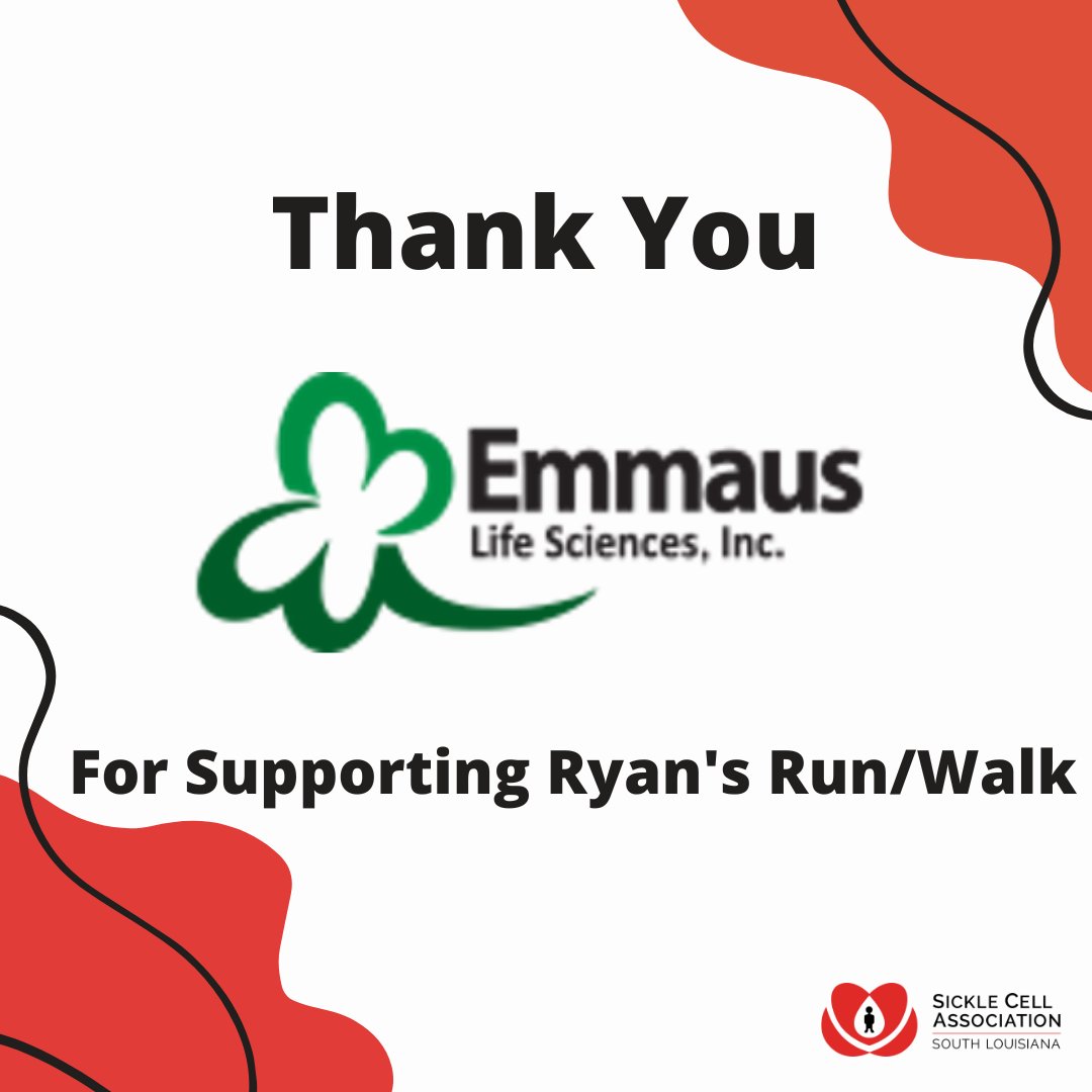 BRSickle's tweet photo. Thank you, Emmaus Life Sciences, for being a Silver Sponsor of Ryan's Run/Walk!
#RyansRun #SickleCellAwareness #SickleCell https://t.co/OZIhvYJH0E