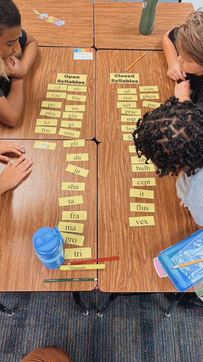 Mrs_Collins_TX's tweet photo. Big kids @TheissKISD had fun strengthening their fluency by playing a game to identify open &amp; closed syllables. Studying syllabication &amp; morphology opens up world of reading! @KleinISD https://t.co/FP5BcXgl3s