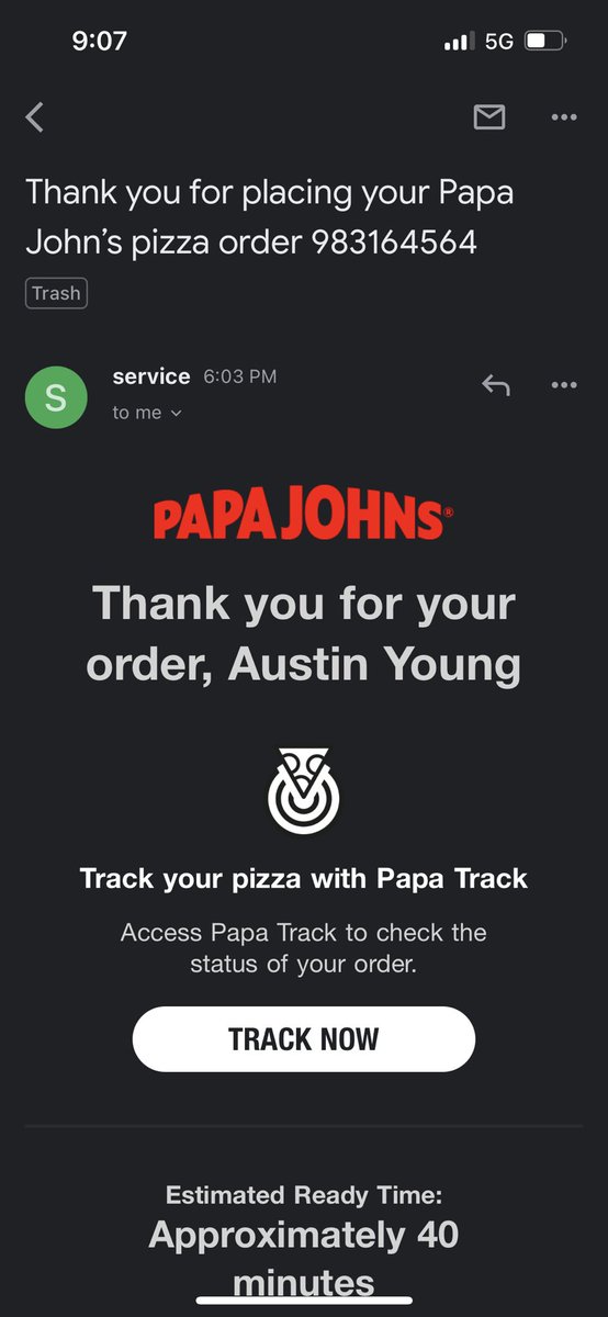 adyoung330's tweet photo. Damn @PapaJohns not showing up like a true father. https://t.co/TqbNynwX8i