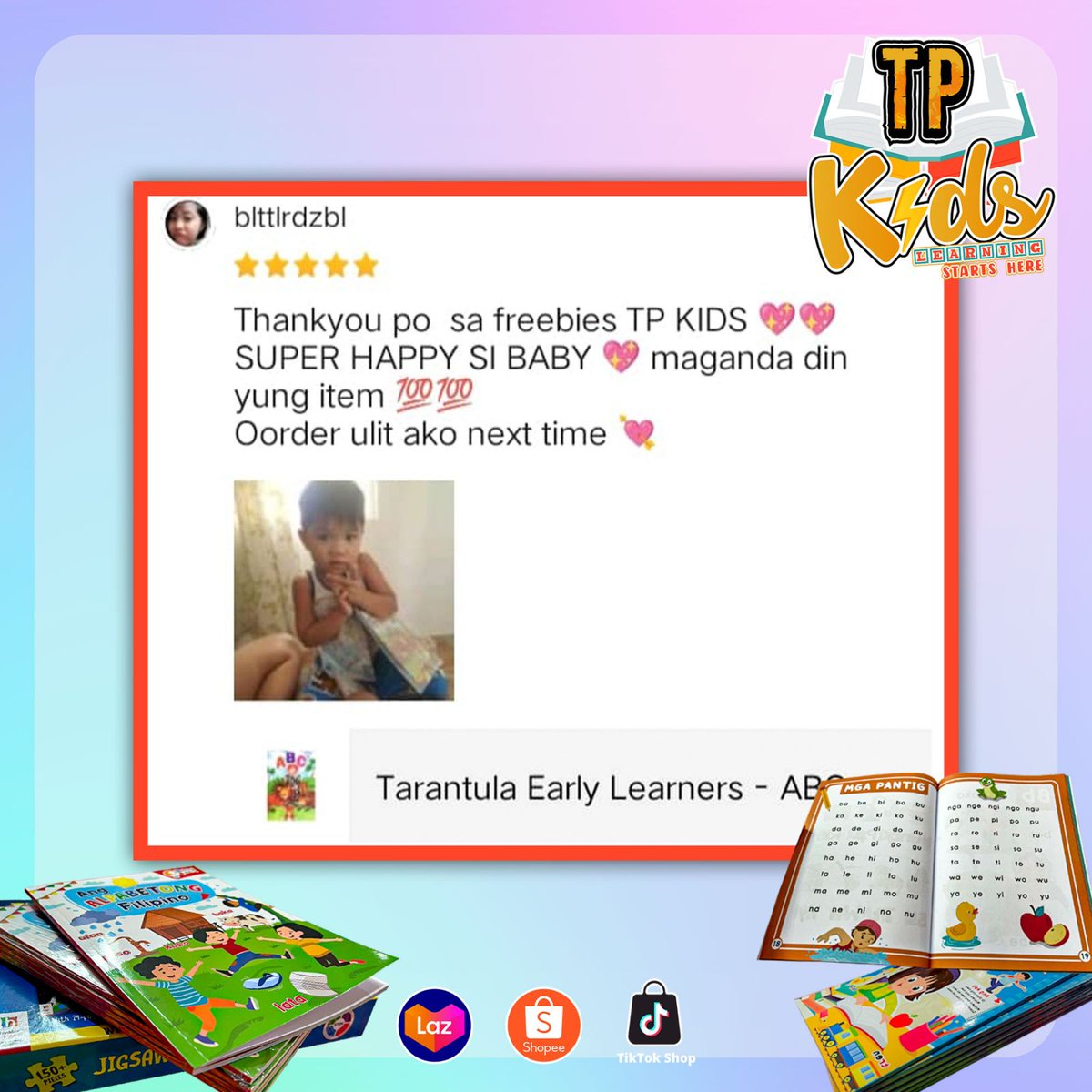 teampayamankids's tweet photo. THANK YOU for purchasing TP KIDS Educational Books and Toys.  😍 

LEARNING STARTS HERE | Add to cart now! 🛒
TIKTOK👉🏻https://t.co/vd3td7ulpE
LAZADA👉🏻 https://t.co/buX2Iq0dx0
SHOPEE👉🏻 https://t.co/AFFO6AgfwY

#NOWAVAILABLE
#TPKids #LearningStartsHere
#EducationalBooksAndToys https://t.co/Km03aaFvUu