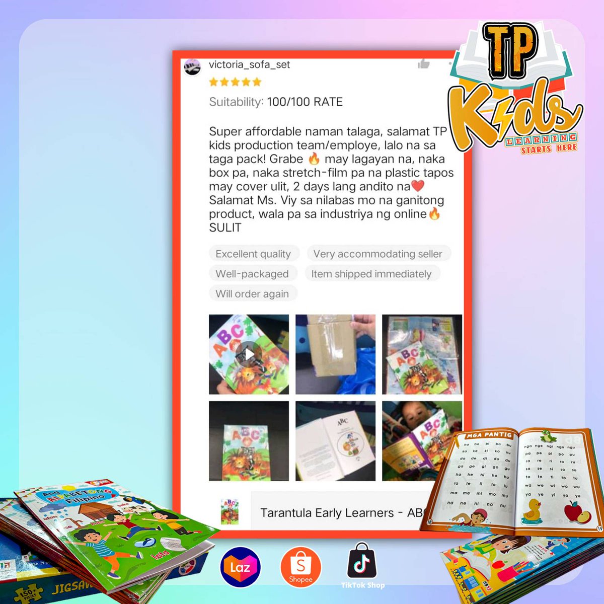 teampayamankids's tweet photo. THANK YOU for purchasing TP KIDS Educational Books and Toys.  😍 

LEARNING STARTS HERE | Add to cart now! 🛒
TIKTOK👉🏻https://t.co/vd3td7ulpE
LAZADA👉🏻 https://t.co/buX2Iq0dx0
SHOPEE👉🏻 https://t.co/AFFO6AgfwY

#NOWAVAILABLE
#TPKids #LearningStartsHere
#EducationalBooksAndToys https://t.co/Km03aaFvUu