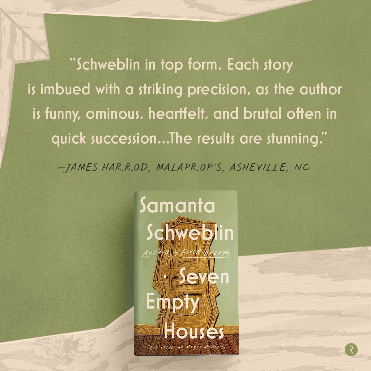 riverheadbooks's tweet image. James from @Malaprops is right: the stories in SEVEN EMPTY HOUSES have it all! 🚪📚 Learn more about @sschweblin's masterwork (translated by @meganalimcd), coming 10/18: bit.ly/3wdD4nx