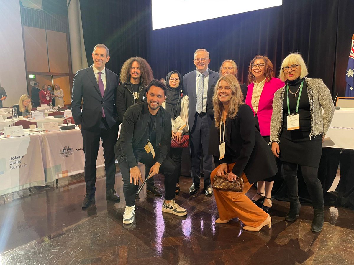 Brotherhood of St. Laurence (@brotherhoodinfo) on Twitter photo We’re proud of our participants Nathan and Shaima who will be speaking to their lived experience navigating the employment services system at the #JobsSummit today, pictured with Prime Minister <a href="/AlboMP/">Anthony Albanese</a>, Treasurer <a href="/JEChalmers/">Jim Chalmers MP</a> and Minister <a href="/AmandaRishworth/">Amanda Rishworth MP</a> #auspol We’re proud of our participants Nathan and Shaima who will be speaking to their lived experience navigating the employment services system at the #JobsSummit today, pictured with Prime Minister <a href="/AlboMP/">Anthony Albanese</a>, Treasurer <a href="/JEChalmers/">Jim Chalmers MP</a> and Minister <a href="/AmandaRishworth/">Amanda Rishworth MP</a> #auspol