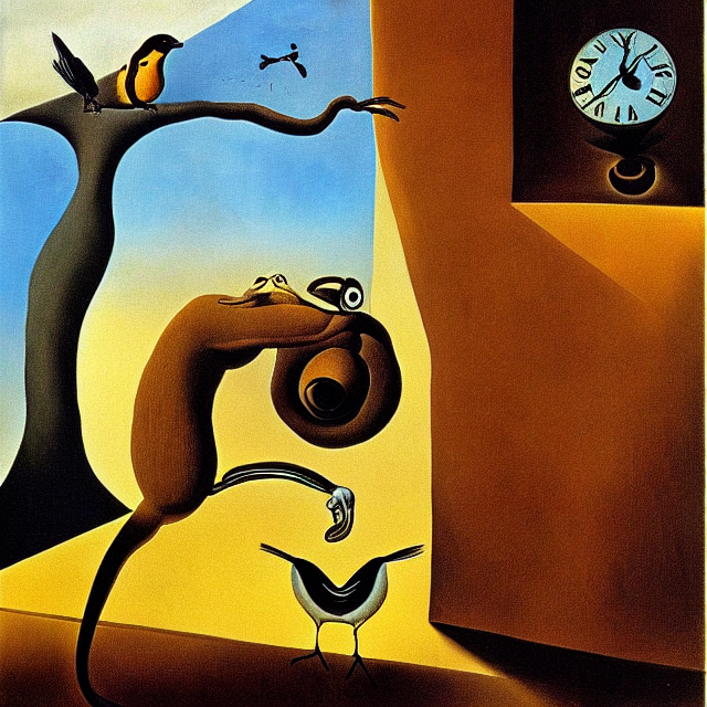 The Persistence of Bird Time by Salvador Dali