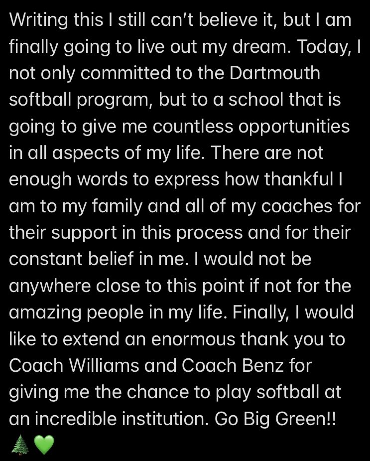 GeorgiaBilski's tweet photo. Living the dream. 💚🖤@DartmouthSball @JenWilliamsDSB @sydbenz @BrianJendro @Los_Stuff https://t.co/QuVV8OlaU0