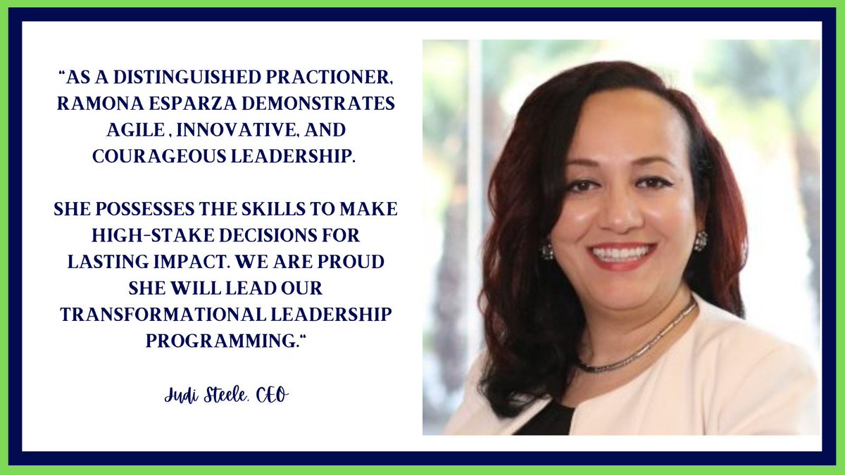 Today marks the first day of Ramona Esparza's appointment as President of the Leadership Institute of Nevada. As a long time educator and Executive Leadership Academy alum, she designed and implemented SEL Programs for Executive and Teacher Leaders in response to the pandemic.